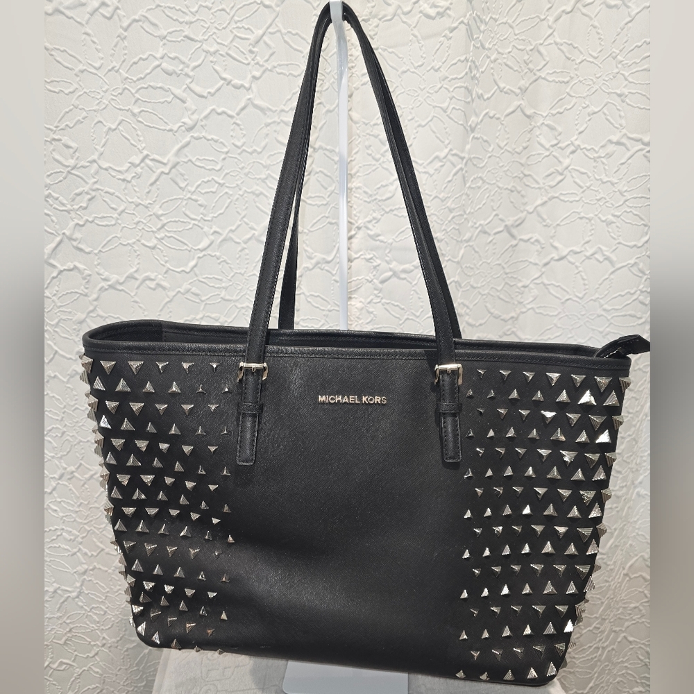 Michael Kors Black Studded Tote Bag